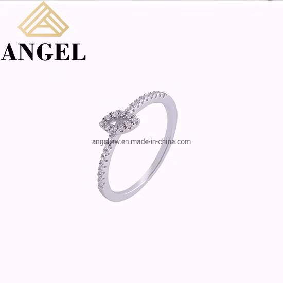 カスタムファッションジュエリー女性アクセサリー 925 スターリングシルバーキュービックジルコン婚約結婚指輪シルバージュエリー