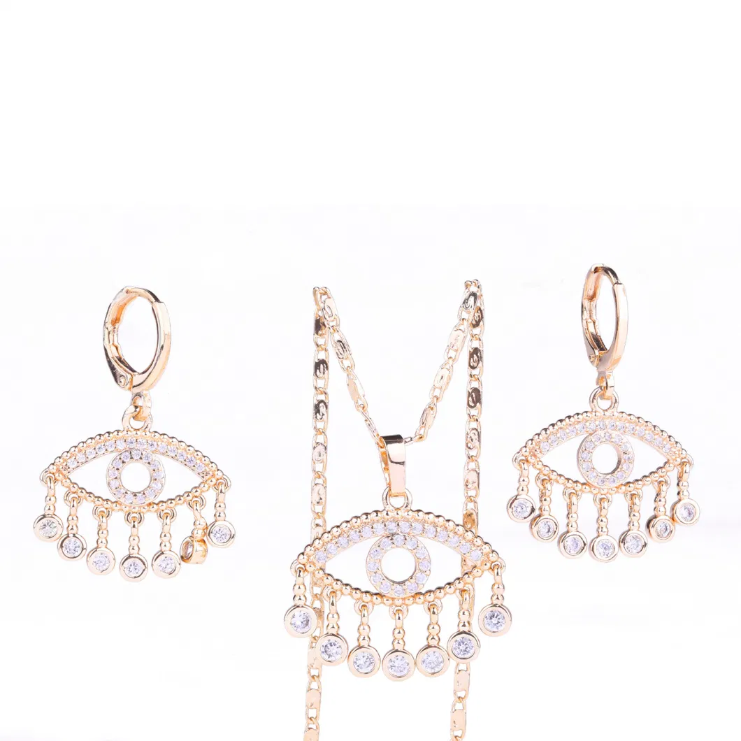 Costume Zirconia 18K Gold Popular Brass Copper Alloy Jewelry with CZ Crystal