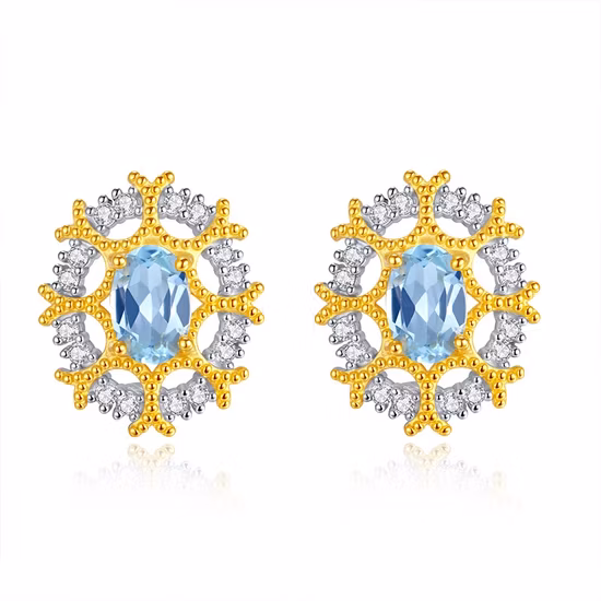 Earrings S925 Silver Four-Claw Zircon Earrings