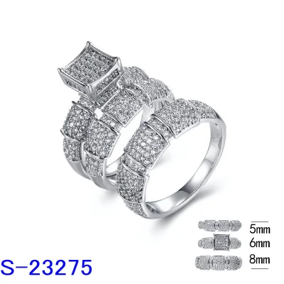 工場卸売スターリングシルバー真鍮銅ダイヤモンドジルコン結婚指輪女性用