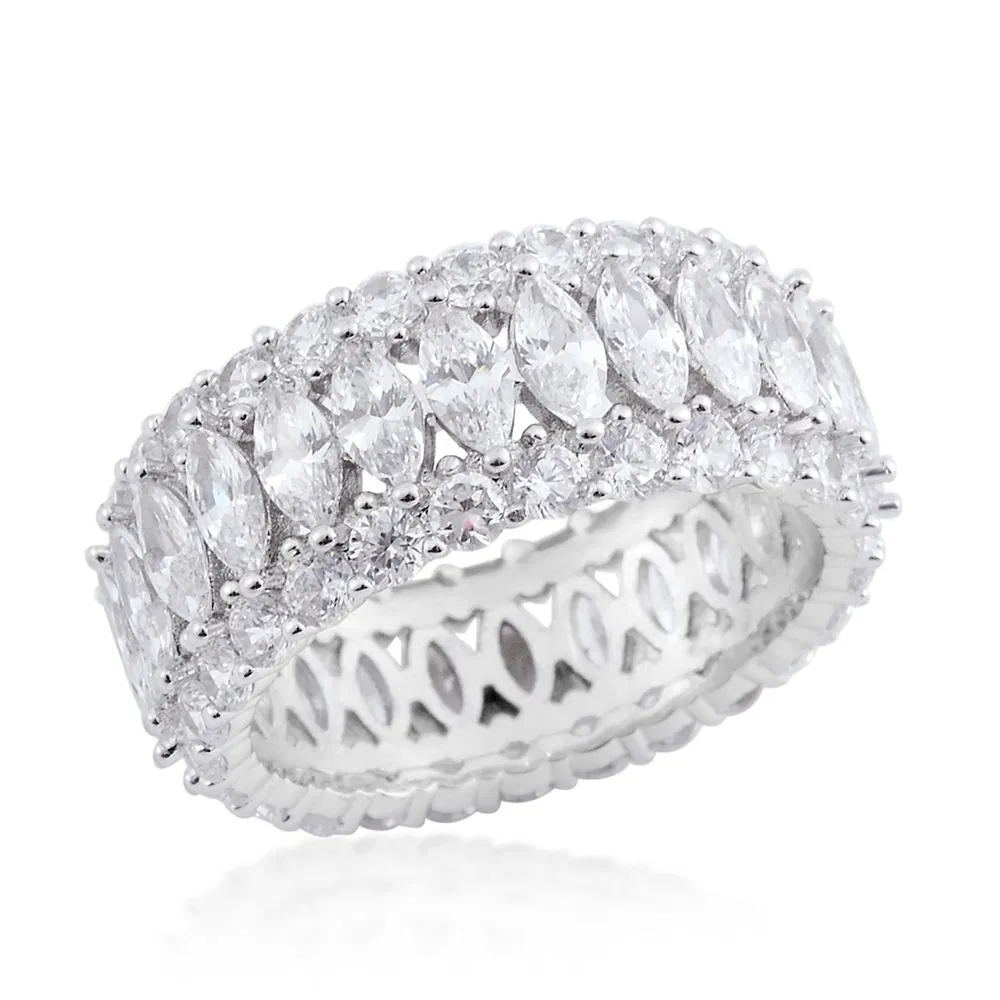 女性用ペアシェイプシルバー 925 CZ ヴィンテージ婚約指輪